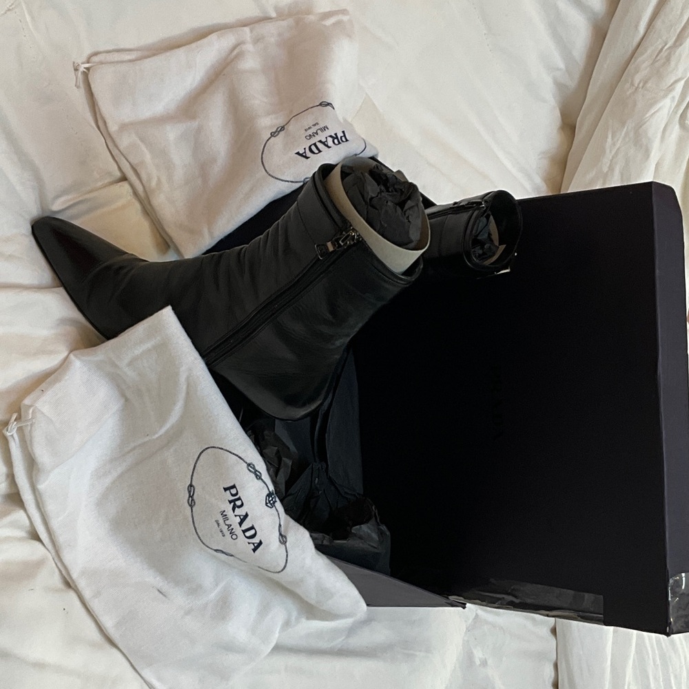 Prada Black Leather Boots